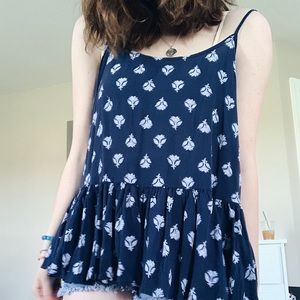 babydoll summer tanktop spaghetti strap floral top